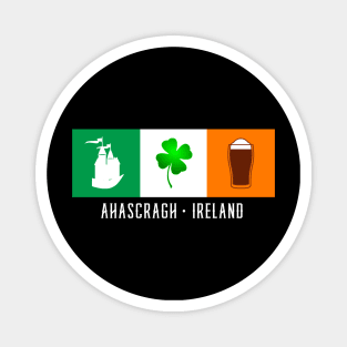 Ahascragh Ireland, Gaelic - Irish Flag Magnet